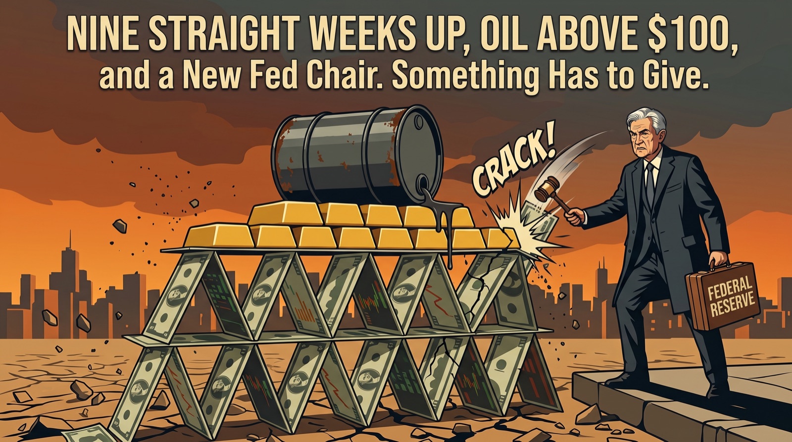 Nine Straight Weeks Up, Oil Above $100, and a New Fed Chair. Something Has to Give.