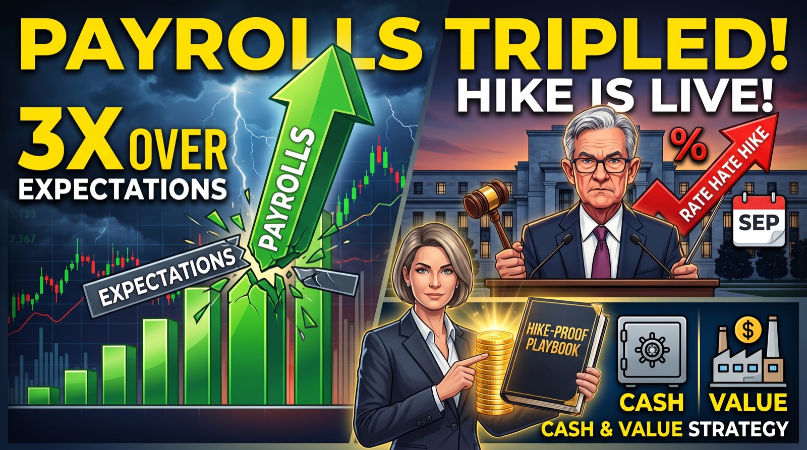 Payrolls Just Tripled Expectations. A September Hike Is Live. Here Is the Hike-Proof Playbook.