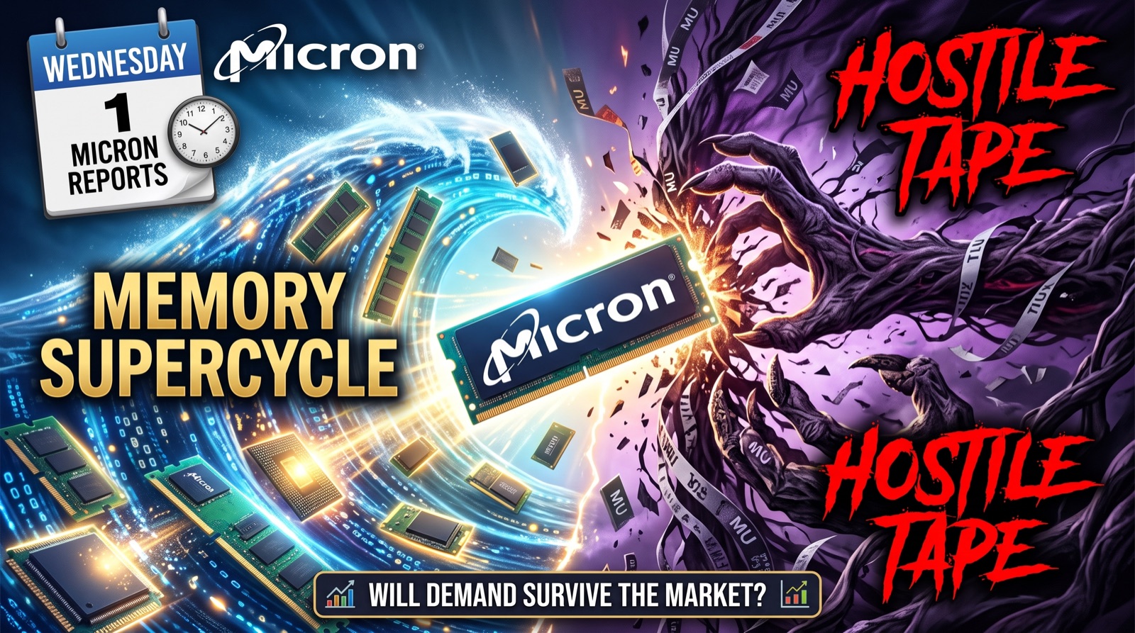Micron Reports Wednesday. The Memory Supercycle Is About to Meet a Hostile Tape.